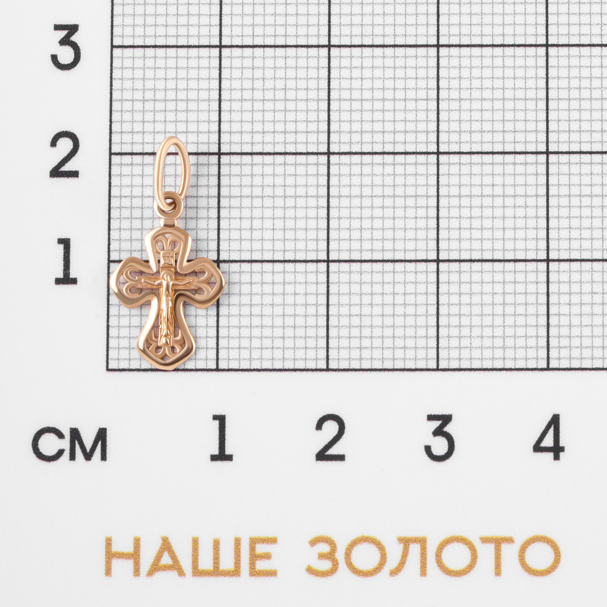 Золотой крест Рыбин  из красного золота 585 пробы РЫ3001255