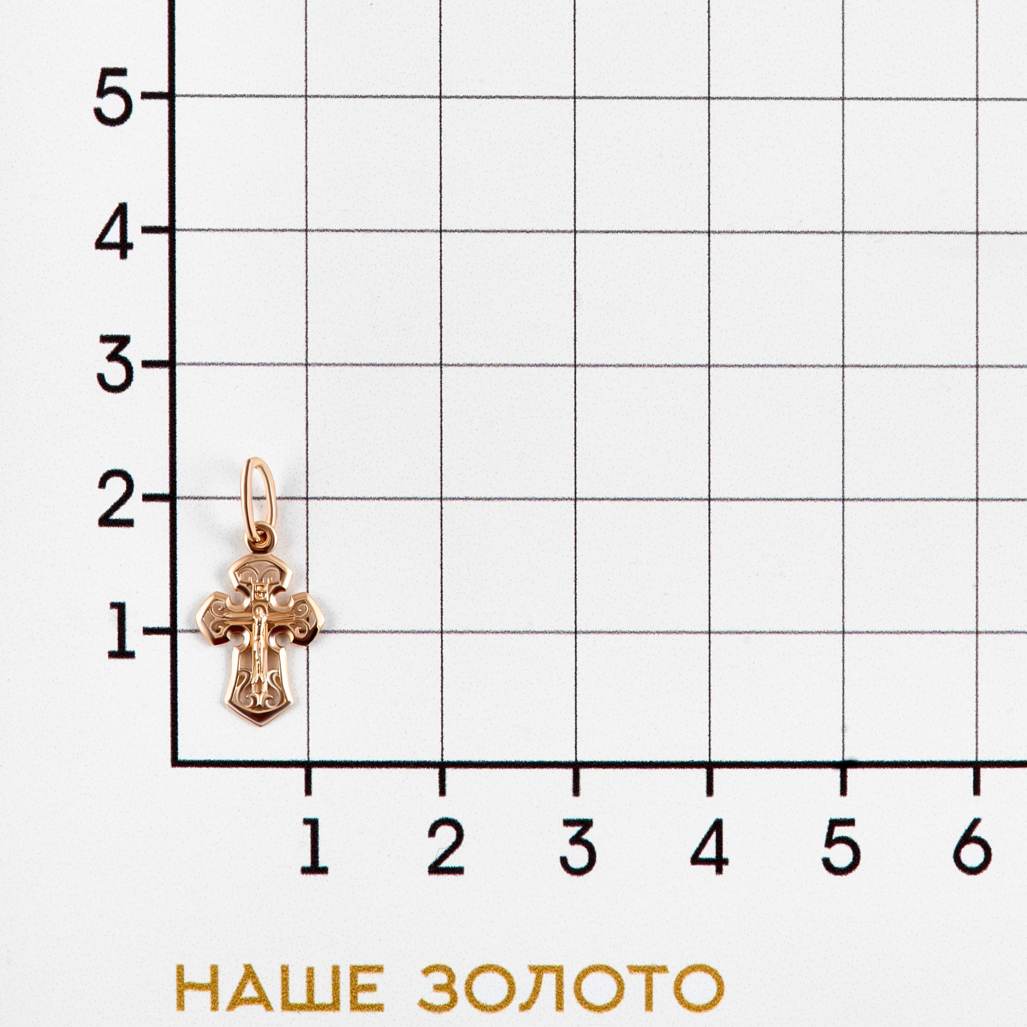 Золотой крест Рыбин  из красного золота 585 пробы РЫ3001355
