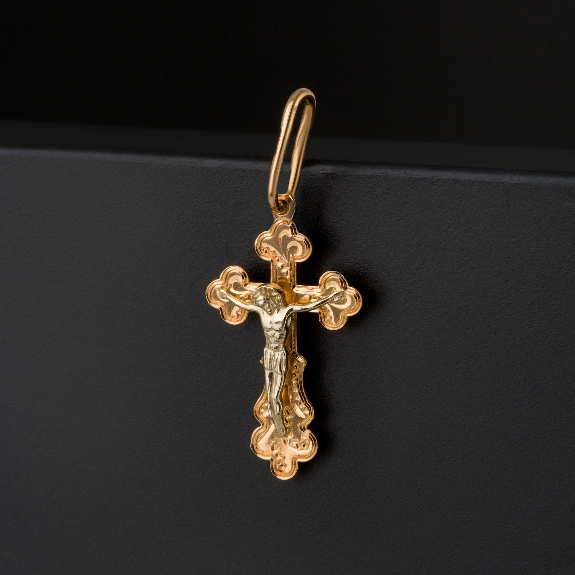 Золотой крест Голден глоб из красного золота 585 пробы ГГ102ИХ181312