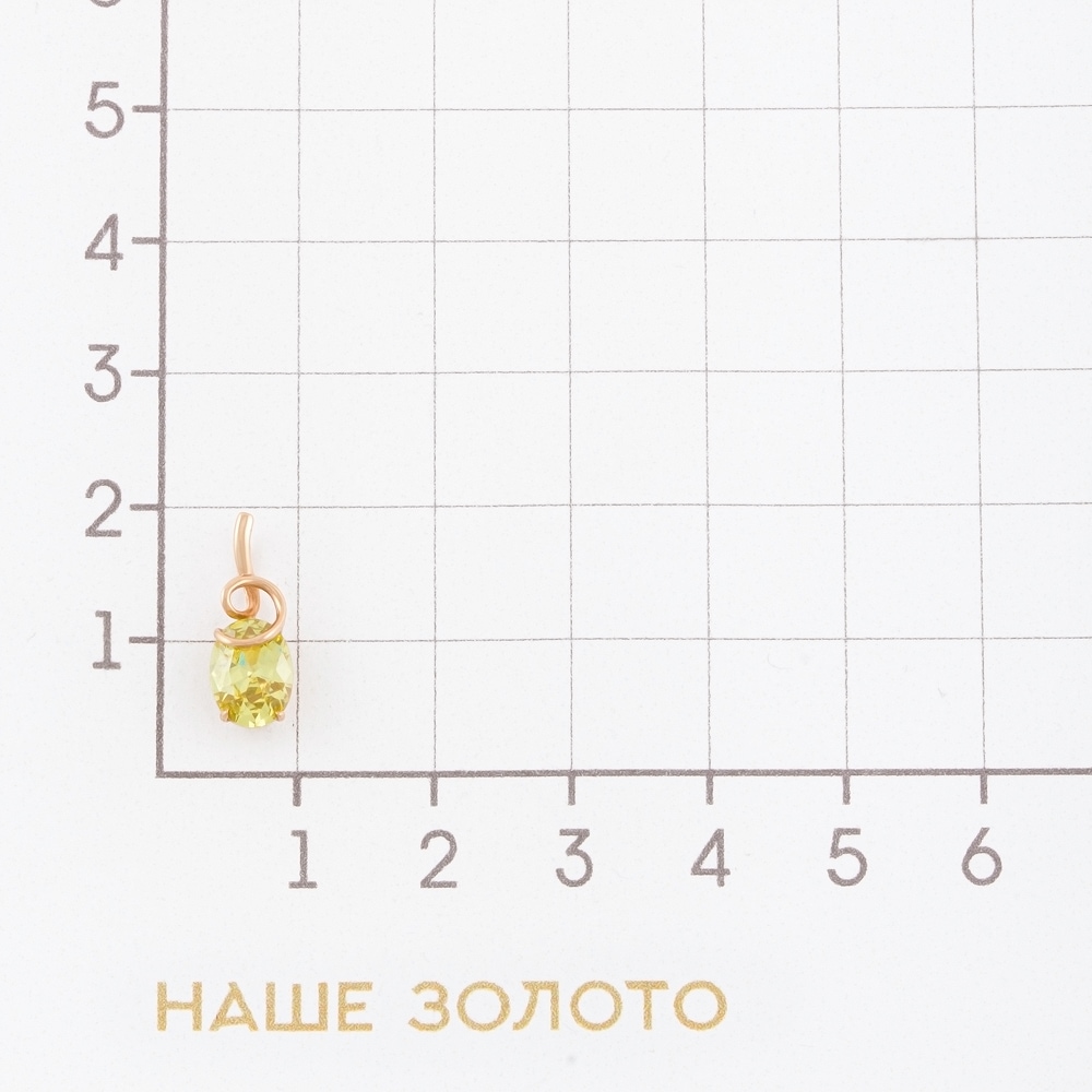 Золотая подвеска Рыбин  из красного золота 585 пробы  со вставками (фианит) РЫ3002411Ф