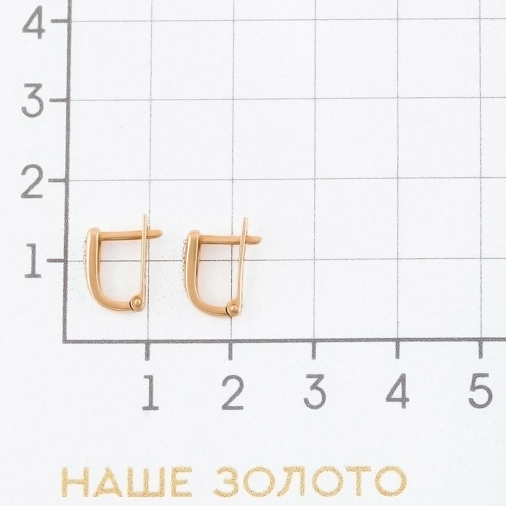 Золотые серьги детские Sokolov из красного золота 585 пробы  со вставками (фианит) ДИ026485