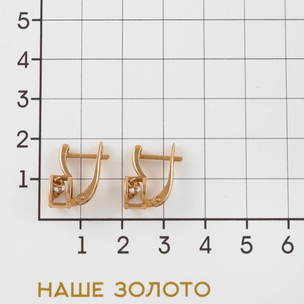 Золотые серьги New gold из красного золота 585 пробы танцующий фианит  со вставками (сваровски и фианит) НЮ105000292514