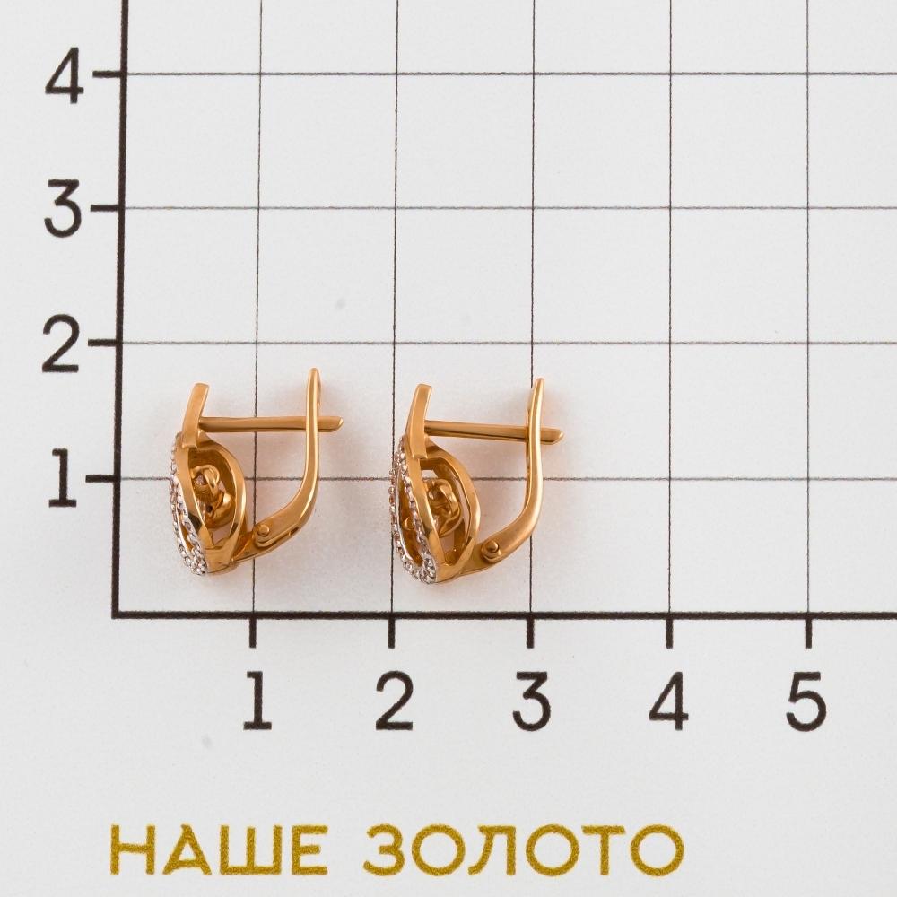 Золотые серьги New gold из красного золота 585 пробы танцующий фианит  со вставками (сваровски и фианит) НЮ105020292393