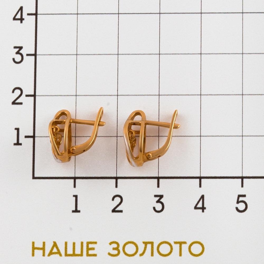 Золотые серьги New gold из красного золота 585 пробы танцующий фианит  со вставками (сваровски и фианит) НЮ105020292394