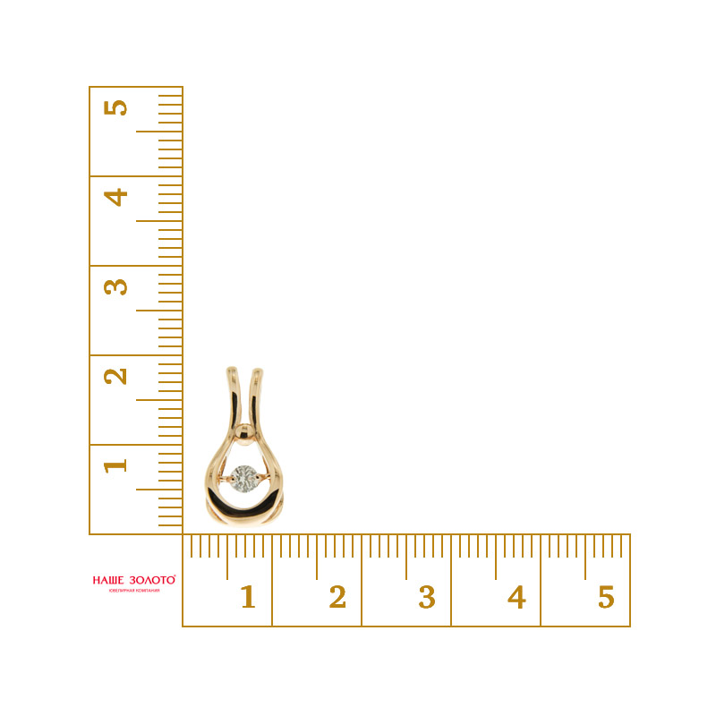 Золотая подвеска New gold из красного золота 585 пробы танцующий фианит  со вставками (сваровски и фианит) НЮ105000392906