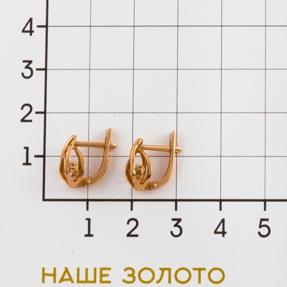 Золотые серьги New gold из красного золота 585 пробы танцующий фианит  со вставками (сваровски и фианит) НЮ105000292395