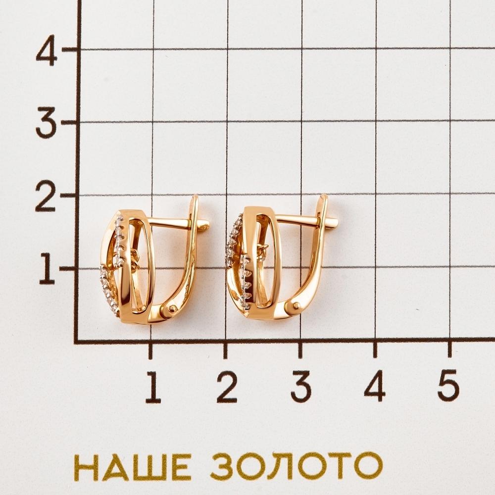 Золотые серьги New gold из красного золота 585 пробы танцующий фианит  со вставками (сваровски и фианит) НЮ105020292511