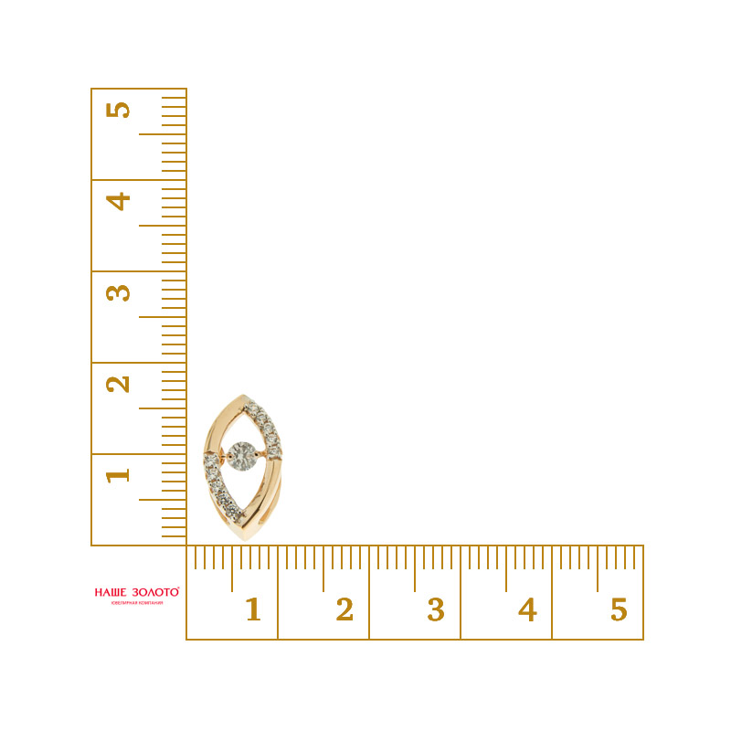 Золотая подвеска New gold из красного золота 585 пробы танцующий фианит  со вставками (сваровски и фианит) НЮ105020392511