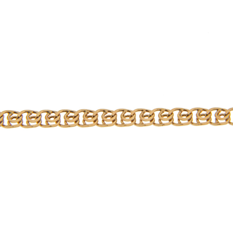 Золотой браслет Бронницкий ювелир из красного золота 585 пробы сингапур 030 БЮ11030190118, размеры от 18 до 180