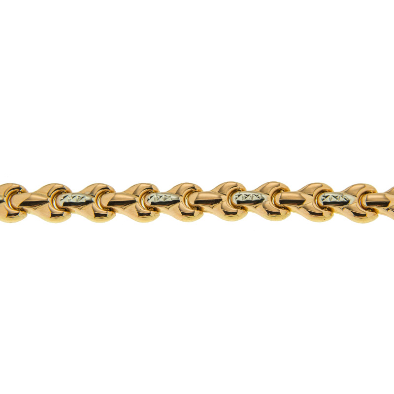 Золотой браслет Vangold из красного золота 585 пробы со вставками из драгоценных камней (бриллиант) ЛД3401346011001, размеры от 16.5 до 17.5
