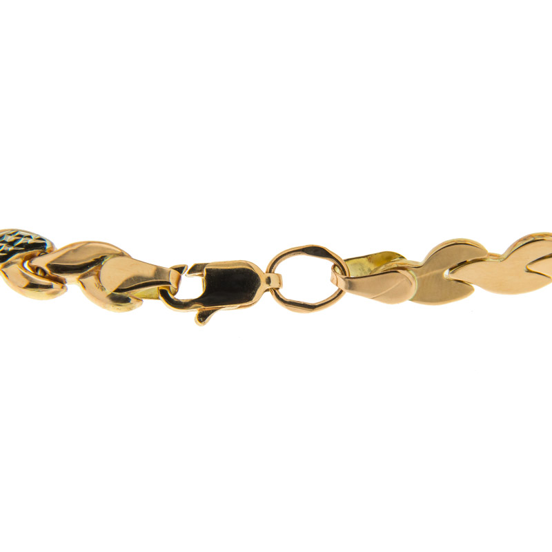 Золотой браслет Vangold из красного золота 585 пробы со вставками из драгоценных камней (бриллиант) ЛД3500800104866, размеры от 17.5 до 18.5