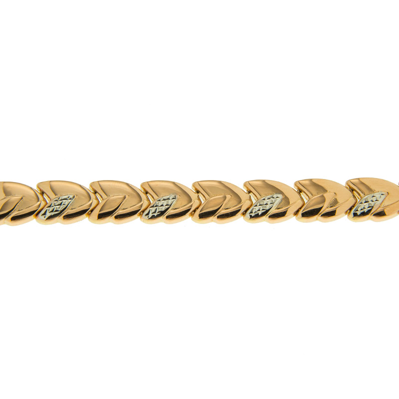 Золотой браслет Vangold из красного золота 585 пробы со вставками из драгоценных камней (бриллиант) ЛД3500800104866, размеры от 17.5 до 18.5