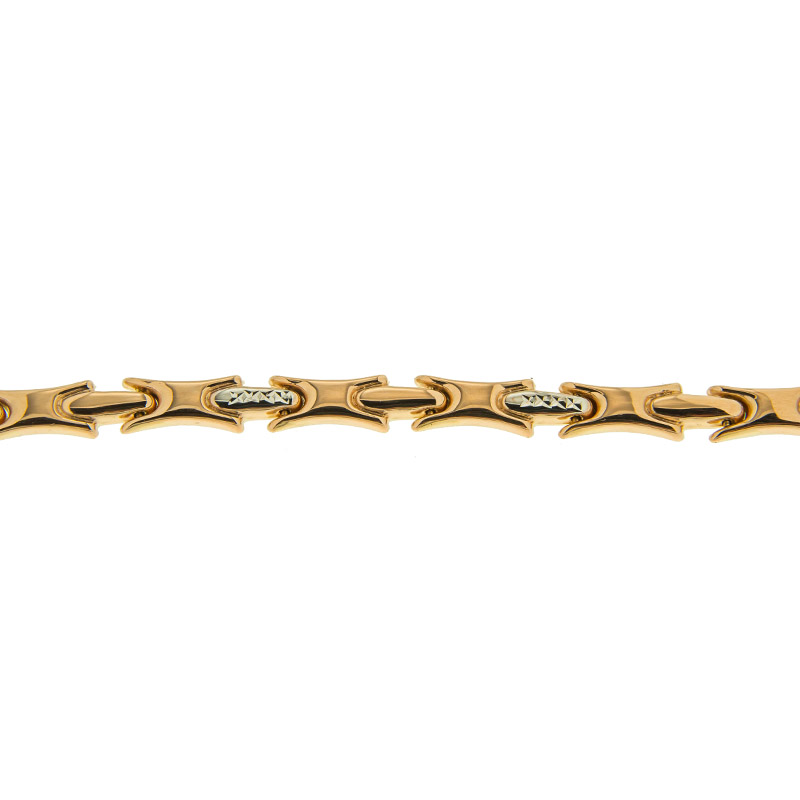 Золотой браслет Vangold из красного золота 585 пробы со вставками из драгоценных камней (бриллиант) ЛД3400800104676, размеры от 17.5 до 18.5