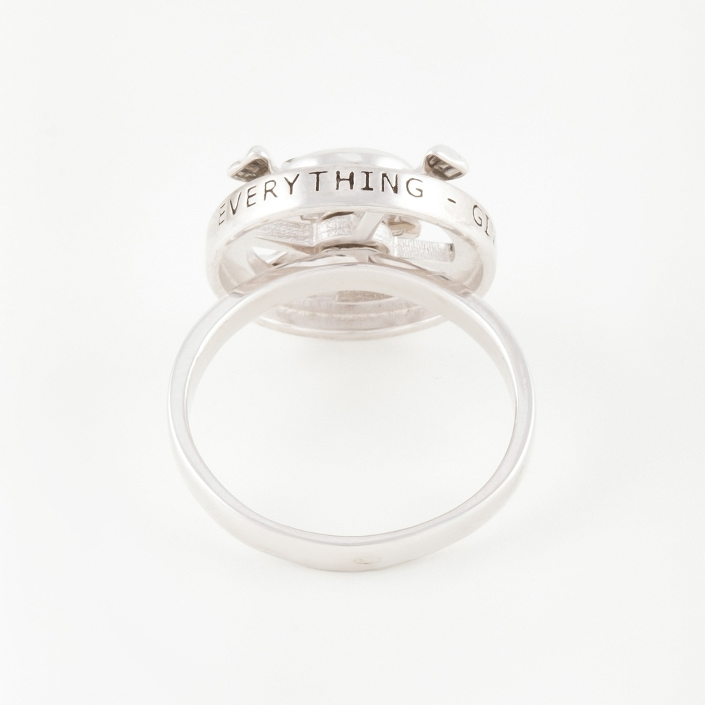 Серебряное кольцо Серебряные крылья  со вставками (эмаль и фианит) СЫ0102СП113, размеры от 17 до 22