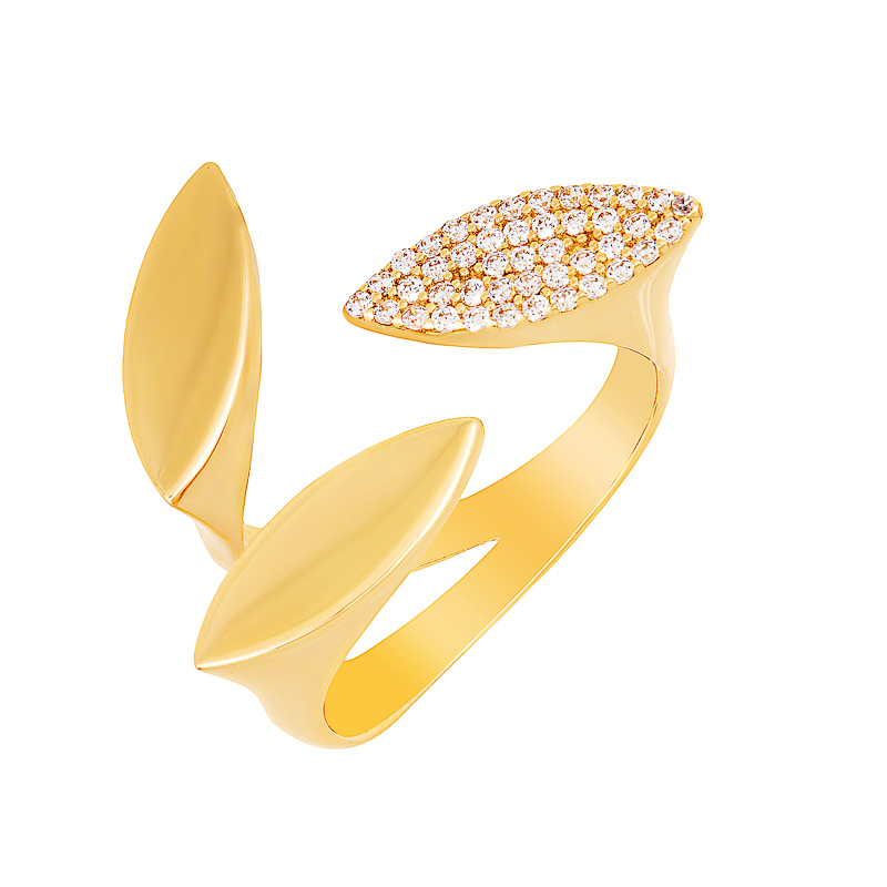 Золотое кольцо  из красного золота 585 пробы  со вставками (фианит) ЖНТДУ130109, размеры от 17 до 18