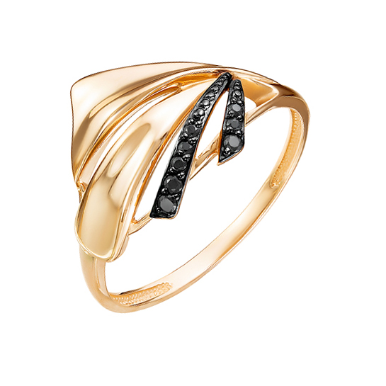 Золотое кольцо Ювелирные традиции из красного золота 585 пробы  со вставками (фианит) ЮИК134-5249Фч, размеры от 15 до 19.5
