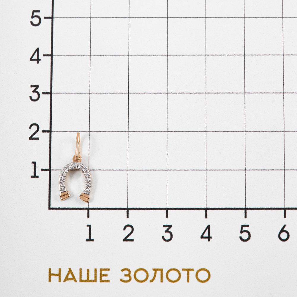 Золотая подвеска Аллегро из красного золота 585 пробы  со вставками (фианит) 7А30106