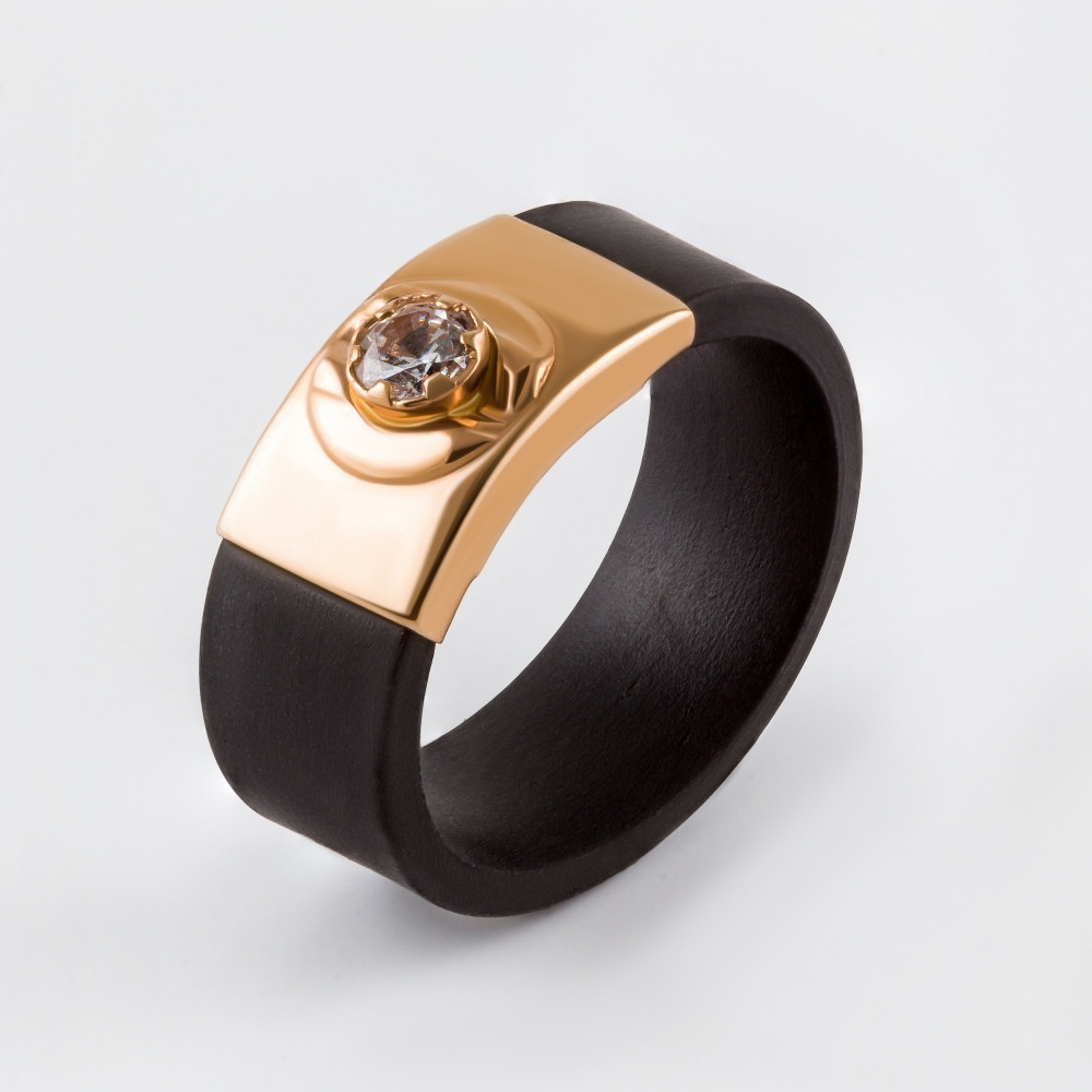 Золотое кольцо Новое время из красного золота 585 пробы со вставками из полудрагоценных камней (циркон) НР03398К, размеры от 16.5 до 21.5