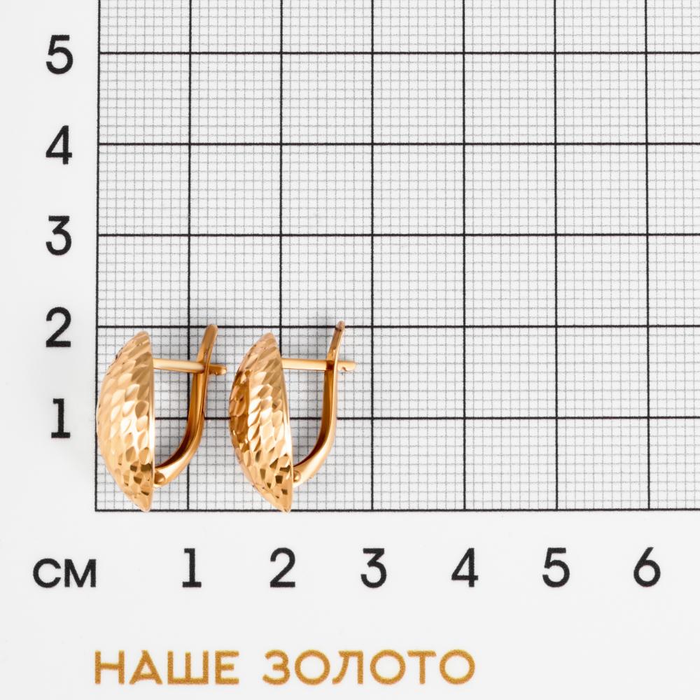 Золотые серьги Магнат  из красного золота 585 пробы ПЗА011582