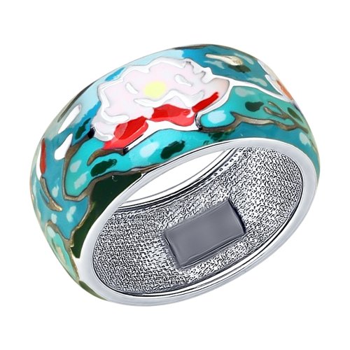 Серебряное кольцо Sokolov  со вставками (эмаль) ДИ94012214, размеры от 16.5 до 19.5