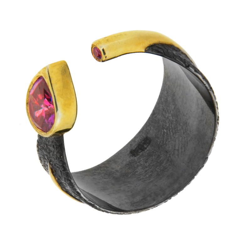 Серебряное кольцо Plata   со вставками (сваровски) ПВР-0188Бср, размеры от 1 до 1