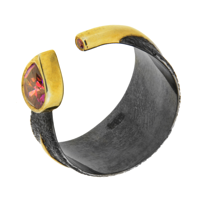 Серебряное кольцо Plata   со вставками (сваровски) ПВР-0188Бкр, размеры от 1 до 1