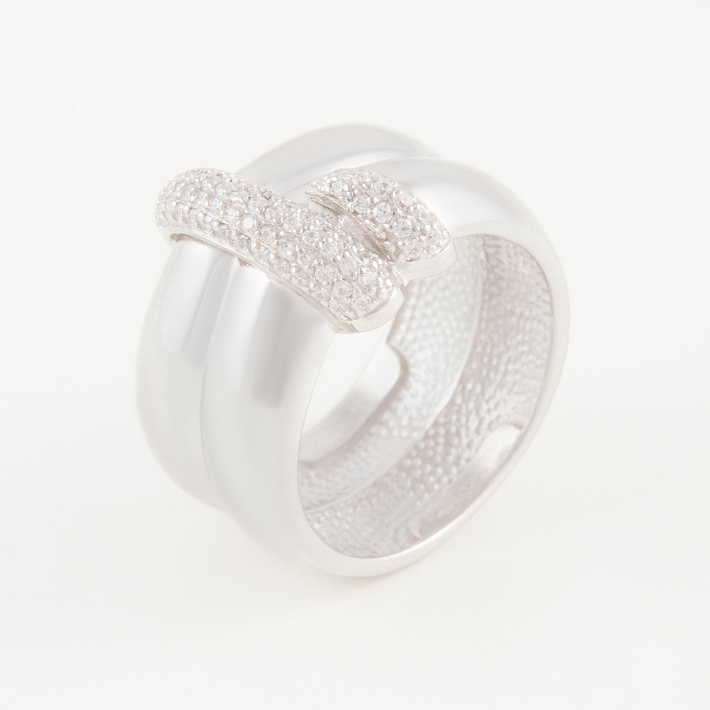 Серебряное кольцо   со вставками (фианит) ДПС115977, размеры от 16.5 до 19