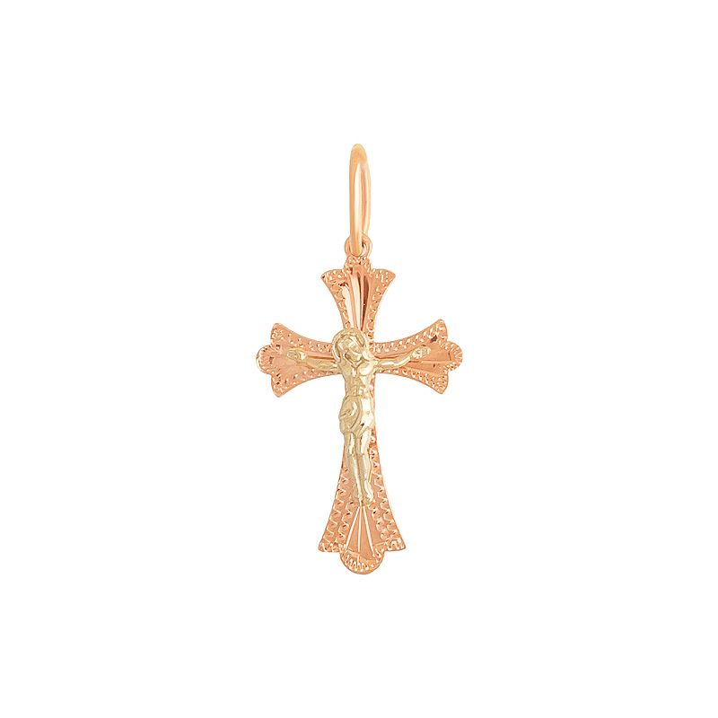 Золотой крест Версаль из красного золота 585 пробы 1В108а