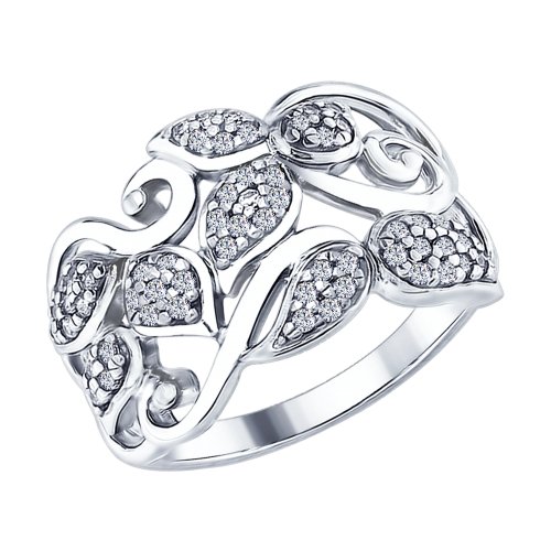 Серебряное кольцо Sokolov  со вставками (фианит) ДИ94012590, размеры от 16.5 до 19.5