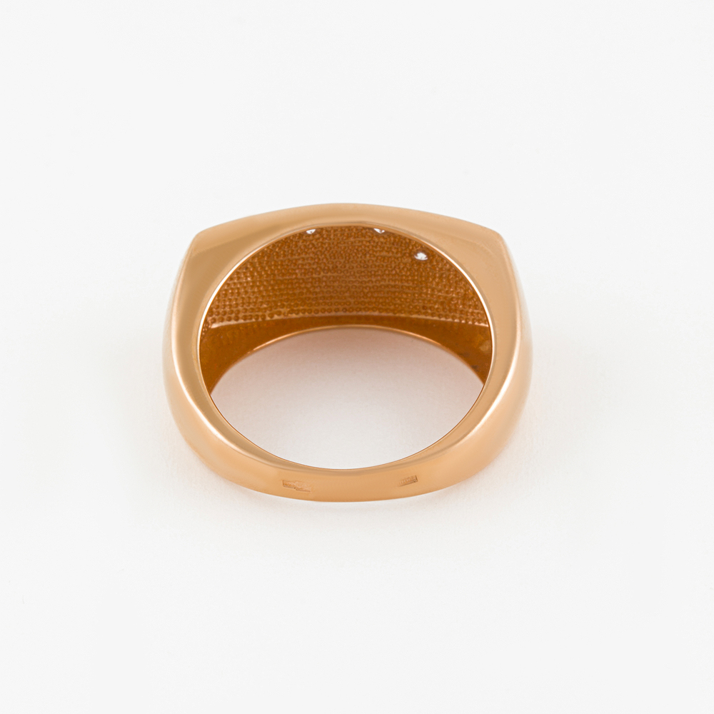 Золотое кольцо Вероника из красного золота 585 пробы  со вставками (фианит) 3ВК130-797, размеры от 16 до 19.5
