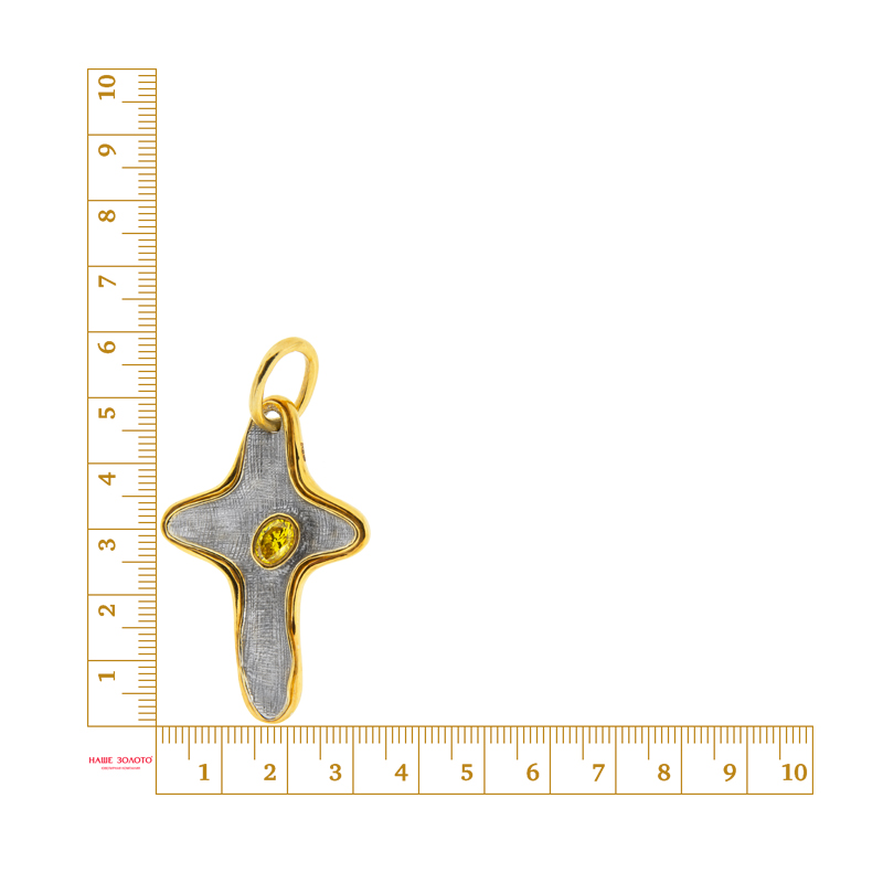 Серебряная подвеска Plata   со вставками (сваровски) ПВП-0163жл