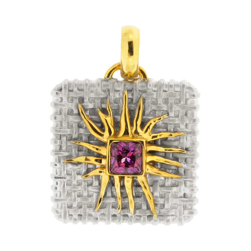 Серебряная подвеска Plata   со вставками (сваровски) ПВП-0198ср