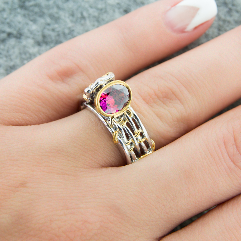 Серебряное кольцо Plata   со вставками (сваровски) ПВР-0150рз, размеры от 16.5 до 16.5