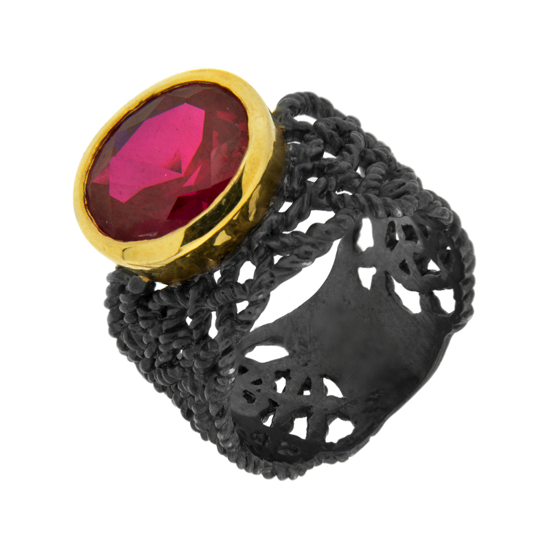 Серебряное кольцо Plata   со вставками (сваровски) ПВР-0132Бкр, размеры от 16.5 до 16.5