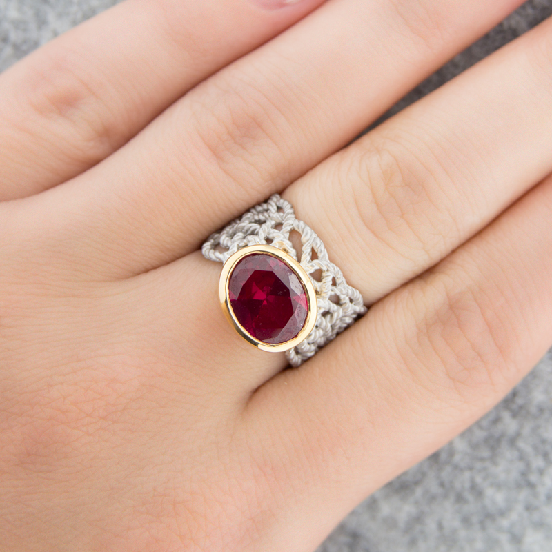 Серебряное кольцо Plata   со вставками (сваровски) ПВР-0132кр, размеры от 16.5 до 16.5