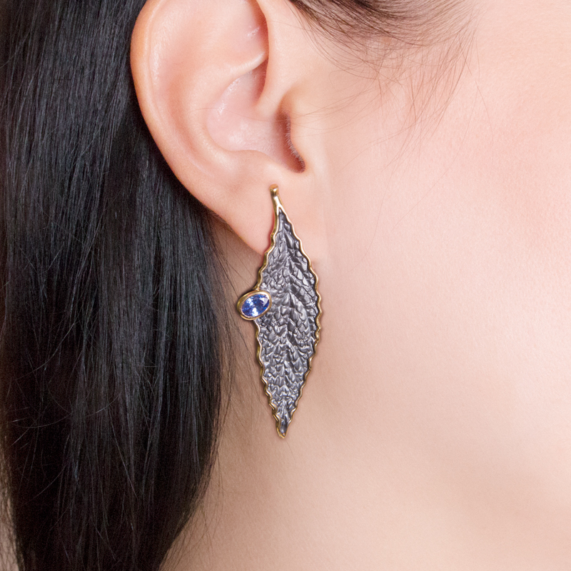 Серебряные серьги Plata   со вставками (сваровски) ПВЕ-0123Бгл