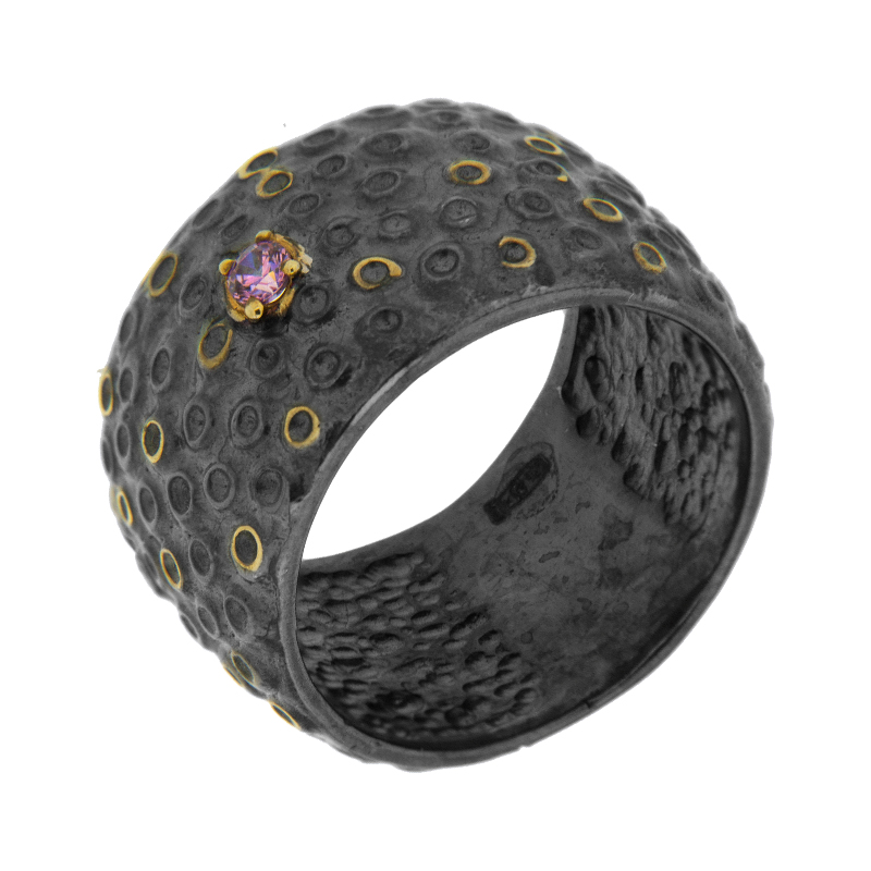 Серебряное кольцо Plata   со вставками (сваровски) ПВР0169Бср, размеры от 18 до 18.25