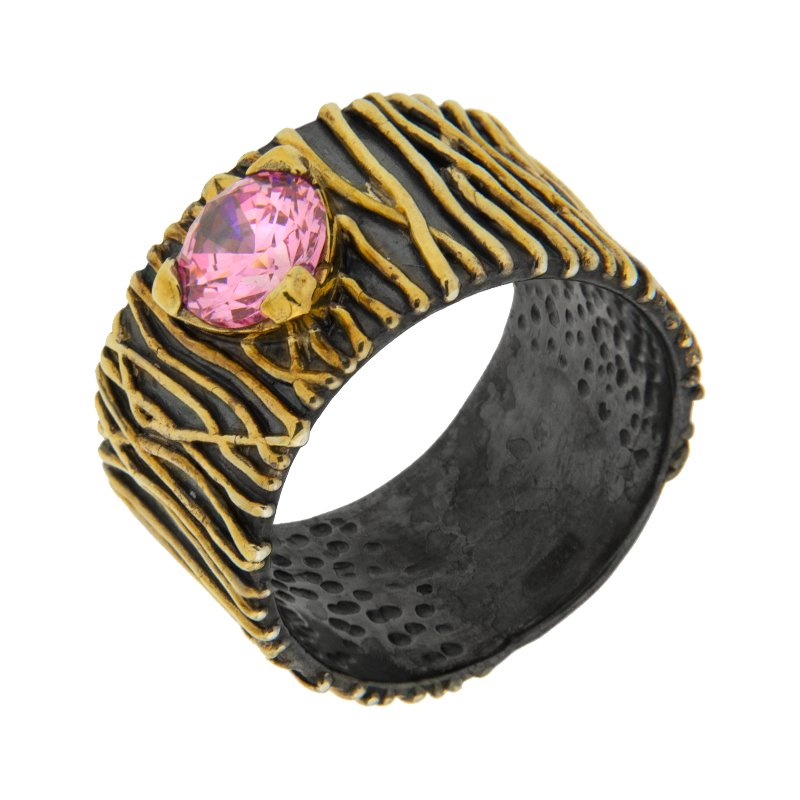 Серебряное кольцо Plata   со вставками (сваровски) ПВР0162Брз, размеры от 16.5 до 19.75