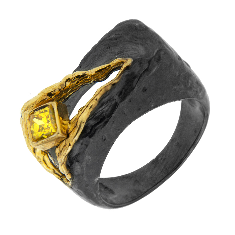 Серебряное кольцо Plata   со вставками (сваровски) ПВР-0134Бжл, размеры от 17.5 до 17.5