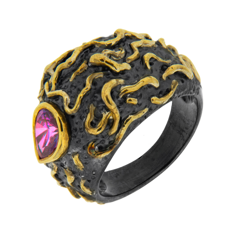 Серебряное кольцо Plata   со вставками (сваровски) ПВР0139Бср, размеры от 17.25 до 18.5