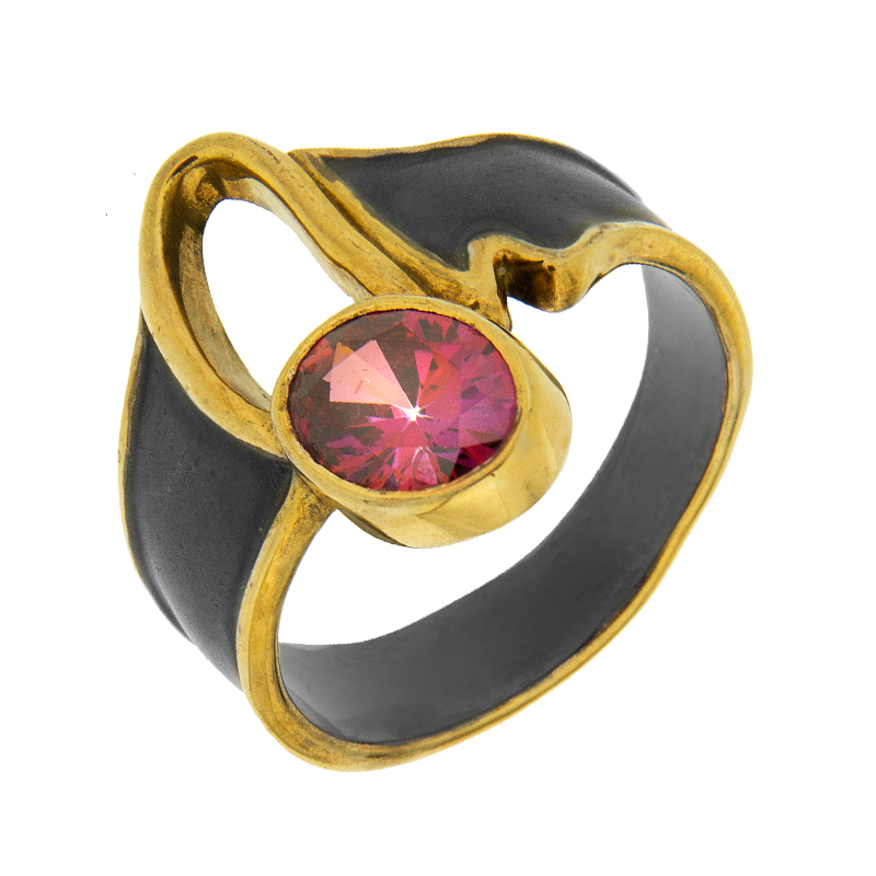 Серебряное кольцо Plata   со вставками (сваровски) ПВР-0203Брз, размеры от 17.5 до 17.5