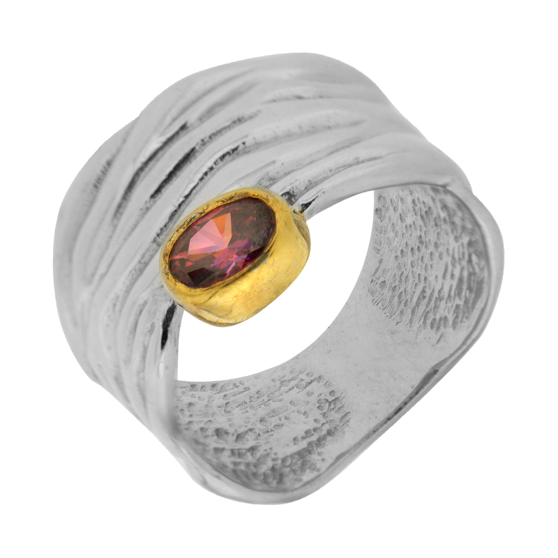 Серебряное кольцо Plata   со вставками (сваровски) ПВР-0149рз, размеры от 17.5 до 17.5