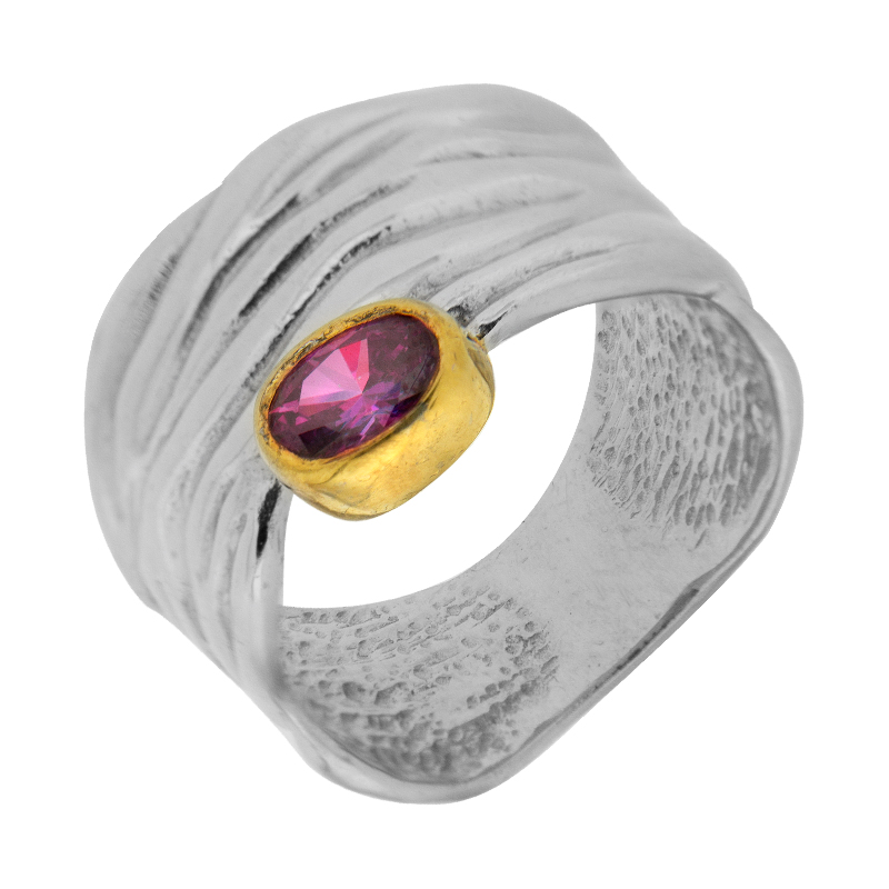 Серебряное кольцо Plata   со вставками (сваровски) ПВР-0149ср, размеры от 17 до 17