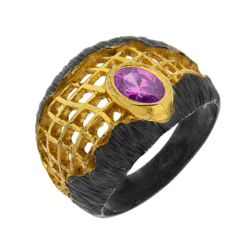 Серебряное кольцо Plata   со вставками (сваровски) ПВР-0195Бср, размеры от 17.25 до 17.25