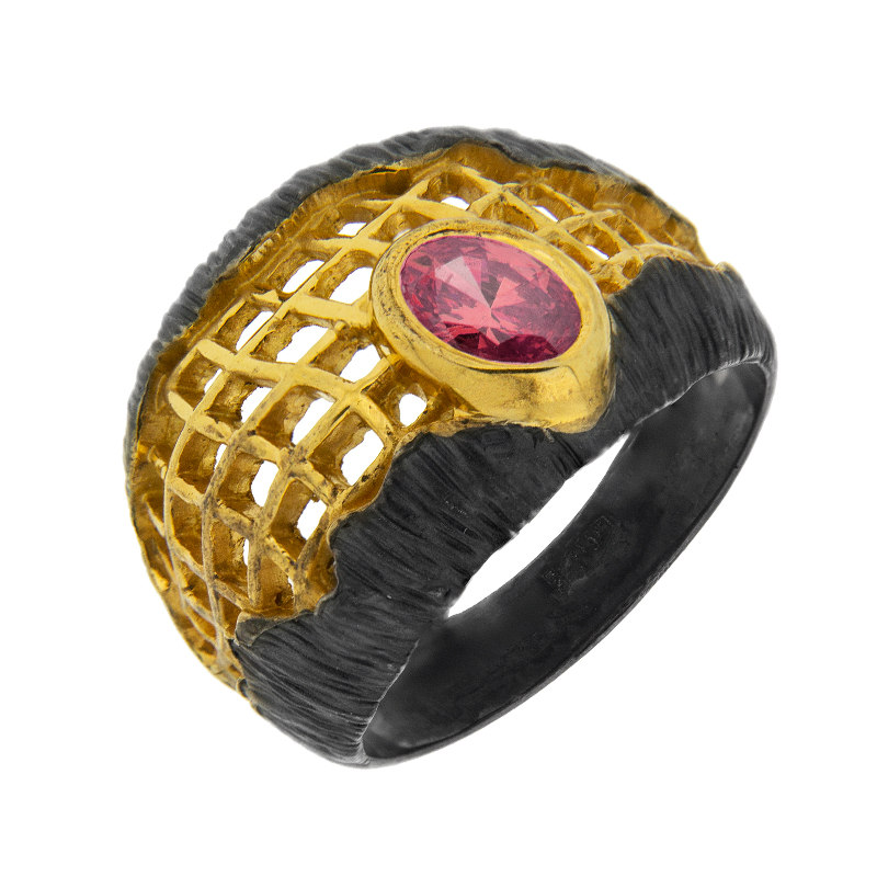 Серебряное кольцо Plata   со вставками (сваровски) ПВР-0195Брз, размеры от 17.25 до 17.25