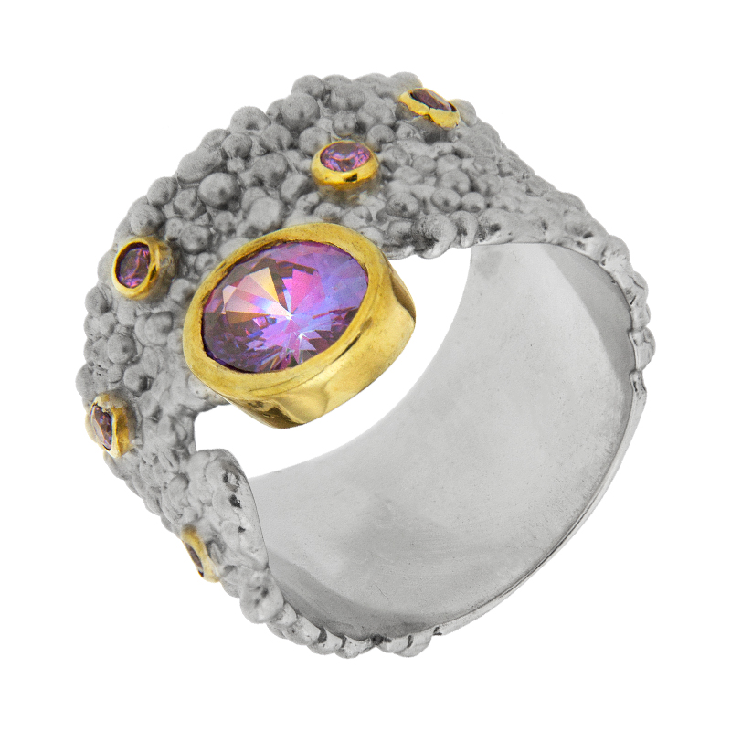 Серебряное кольцо Plata   со вставками (сваровски) ПВР0131ср, размеры от 17.75 до 17.75
