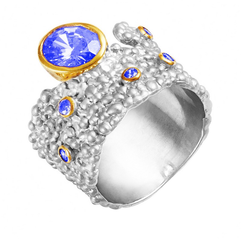 Серебряное кольцо Plata   со вставками (сваровски) ПВР0131гл, размеры от 17.75 до 17.75
