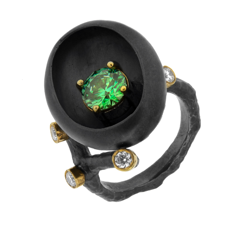 Серебряное кольцо Plata   со вставками (сваровски) ПВР-0192Бзл, размеры от 17.75 до 17.75