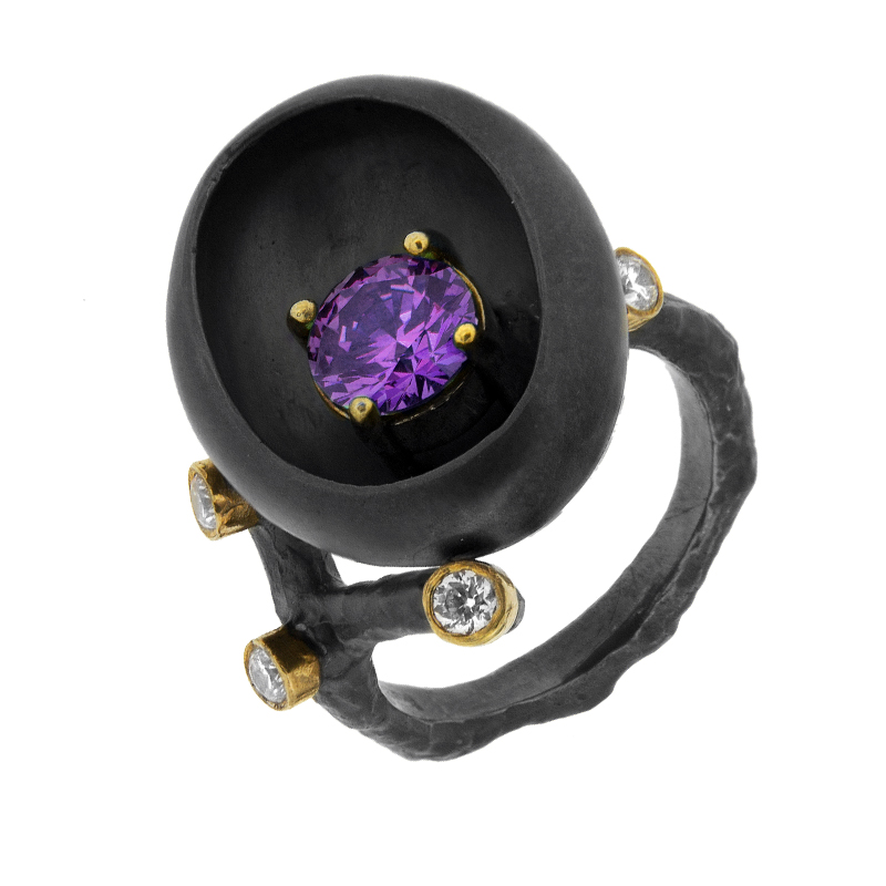 Серебряное кольцо Plata   со вставками (сваровски) ПВР-0192Бср, размеры от 18.25 до 18.25