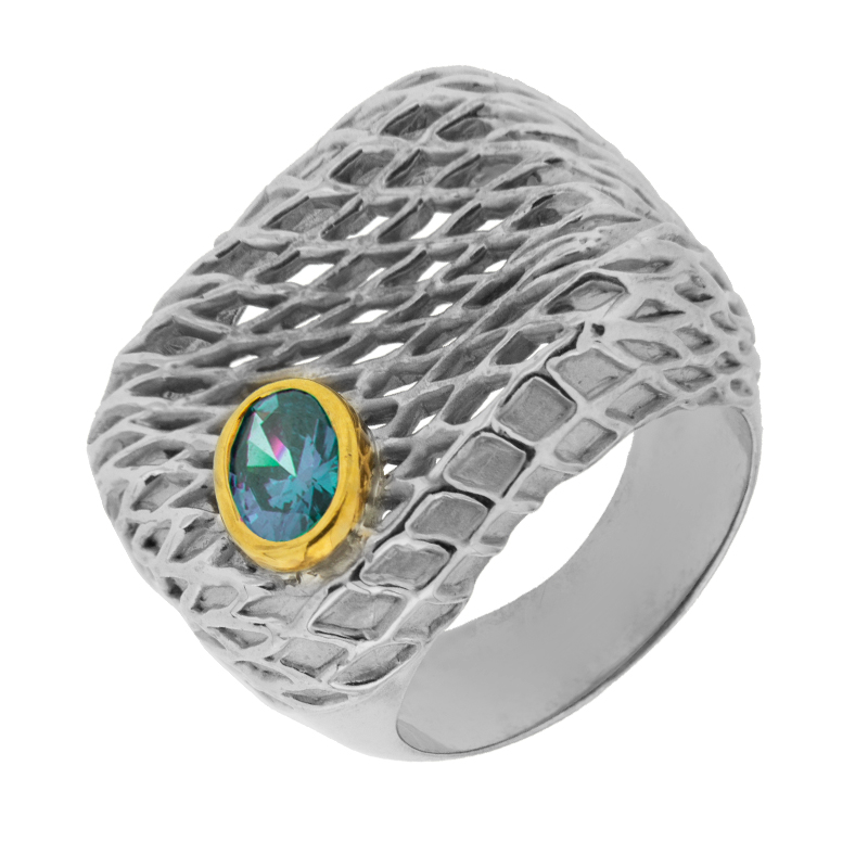 Серебряное кольцо Plata   со вставками (сваровски) ПВР-0142гл, размеры от 17.25 до 17.25
